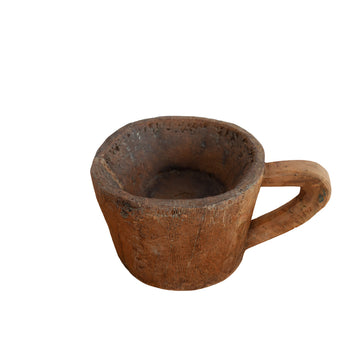 Artisan Antique Handcarved Wooden Mug