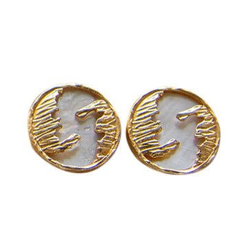 Mother of Pearl Flash Gold Plated Cufflinks