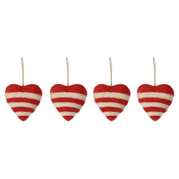 Christmas Heart Bauble Set Of 4 - DeKulture DKW-6066-FO