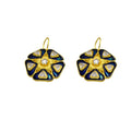 Enameled Stylized flower earrings Flash Gold Plated - DeKulture DKW-1444-SEJ