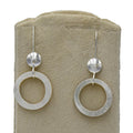 Mother of Pearl Round Silver Dangle Earring - DeKulture DKW-1364-SEJ