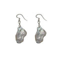 Natural Mabe Pearl Silver Plated Chain Dangler Hook Earring - DeKulture DKW-1462-SEJ