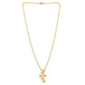 Pearl Brass Flash Gold Plating Floral Necklace jewelry - DeKulture DKW-809-N