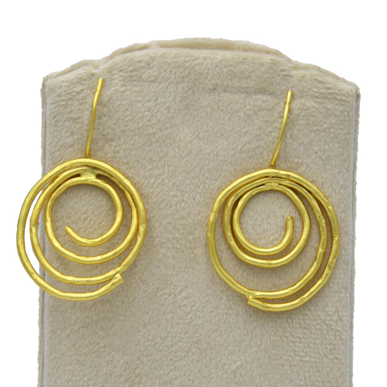 Swirl Gold Plated Dangle Earring - DeKulture DKW-1293-SEJ