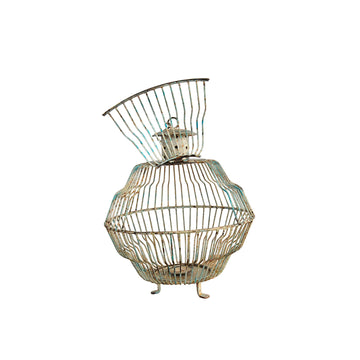 Rare Vintage Bird Cage Hanging Candle Holder