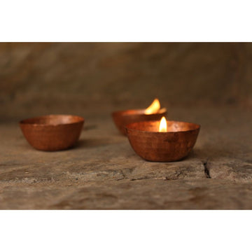 Copper Candle Tea Light Set Of 3