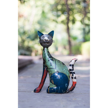 Recycled Big Cat Figurine