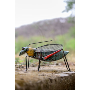 Recycled Grasshopper Figurine