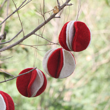 Hanging Ball Flower Bauble Set Of 4