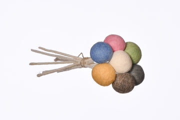 New Zealand Wool Flower Ball Stick For Bouquet (Set Of 7)