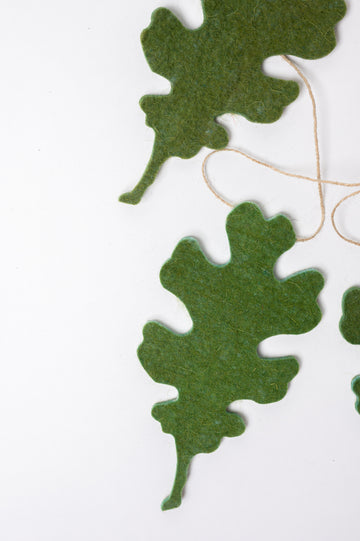 Green Felt Leaves Garland