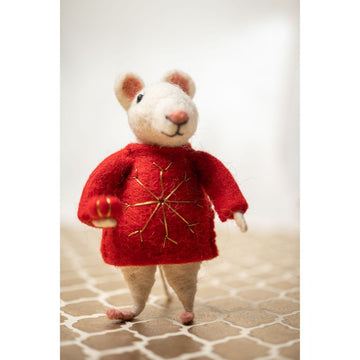 Mouse With Red Jacket Ornament