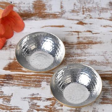 Hammered Brass Nut Bowls Set Of 2