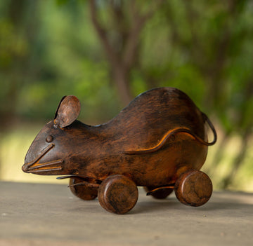 Recycled Black Rat On Wheel